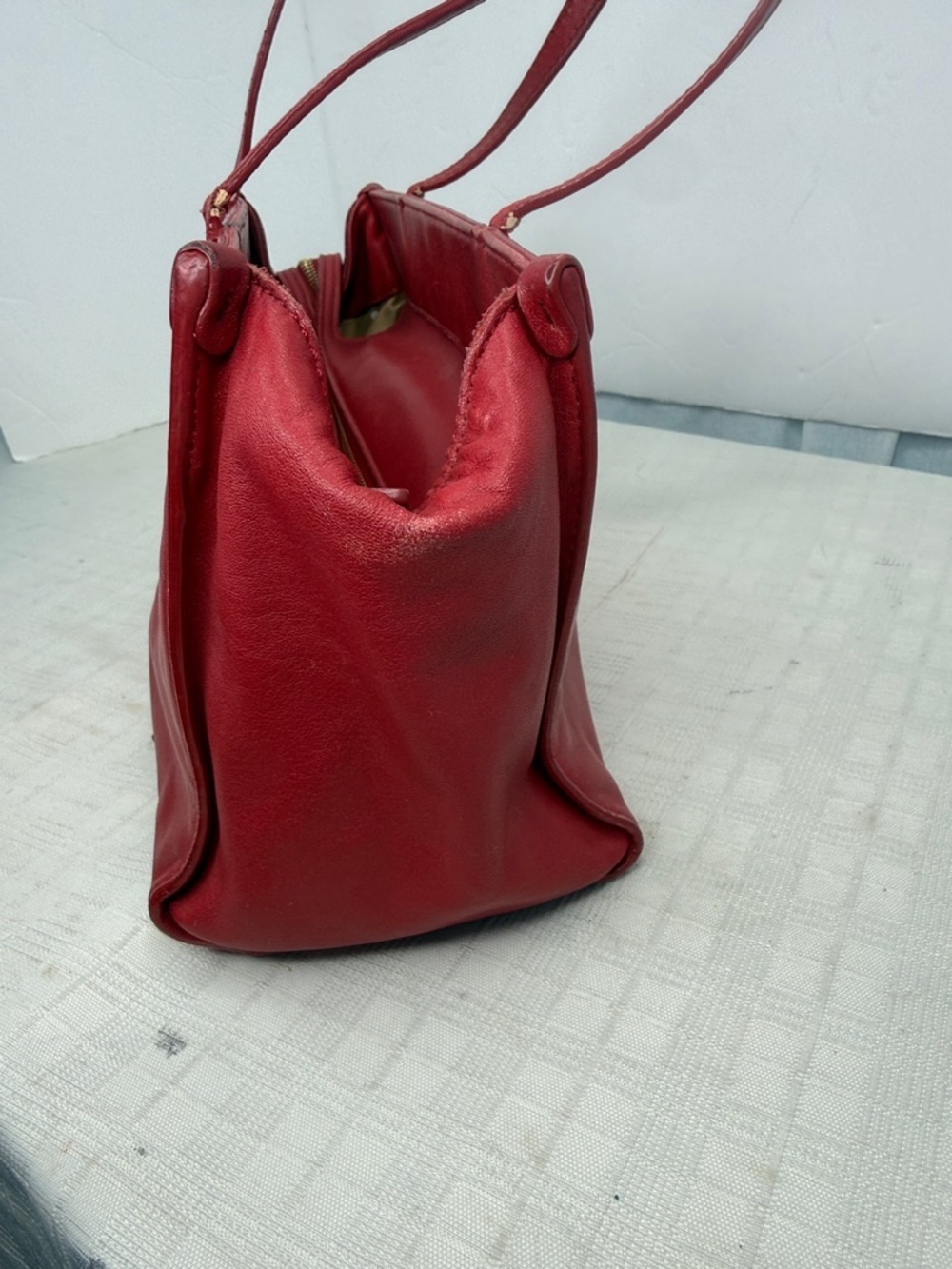 Vintage Kate Spade Red Leather mini Tote Bag - - Picture 4 of 12